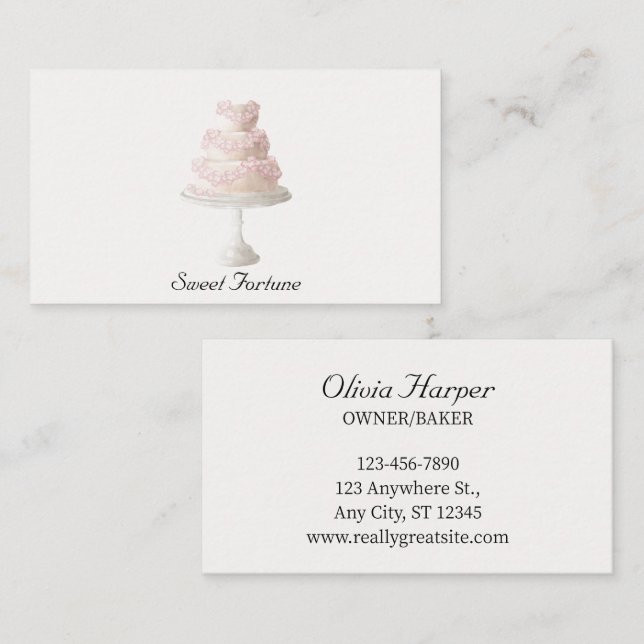 Tarjeta de presentación de panadería Cute Pastel (Anverso / Reverso)