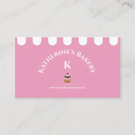 Tarjeta de presentación de panadería rosa elegante