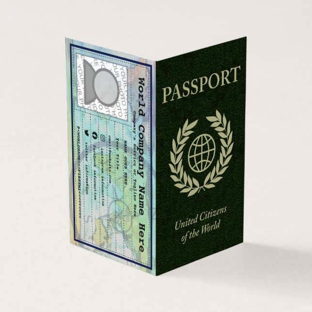 tarjeta de presentación de pasaporte verde (Exterior)