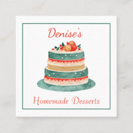 Tarjeta de presentación de pastelería con decoraci