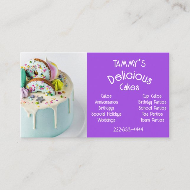 Tarjeta de presentación de pasteles para todas las (Anverso)