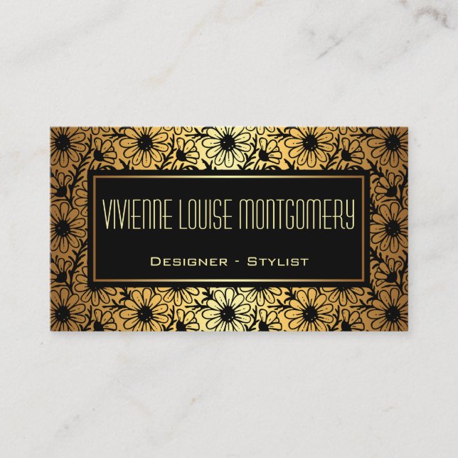 Tarjeta de presentación de patrón floral adorable  (Anverso)