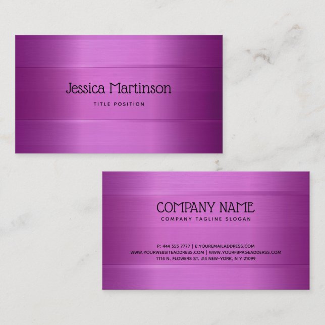 Tarjeta de presentación de patrón Metallic Deep-Pu (Anverso / Reverso)