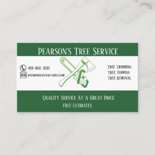 Tarjeta de presentación de Pearson Tree Service