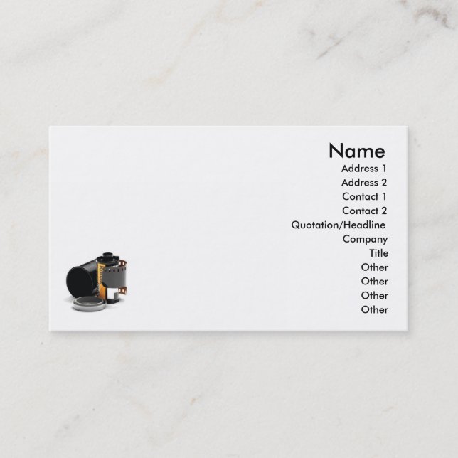 Tarjeta de presentación de películas de cámara (Anverso)