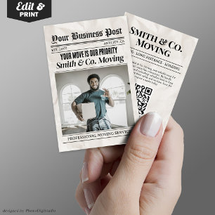 Tarjeta de presentación de periódicos, servicios d