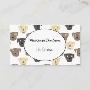 Tarjeta de presentación de perro de mascota sentad