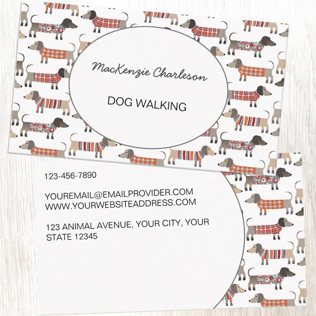 Tarjeta de presentación de perros Dachshund Sausag (Subido por el creador)