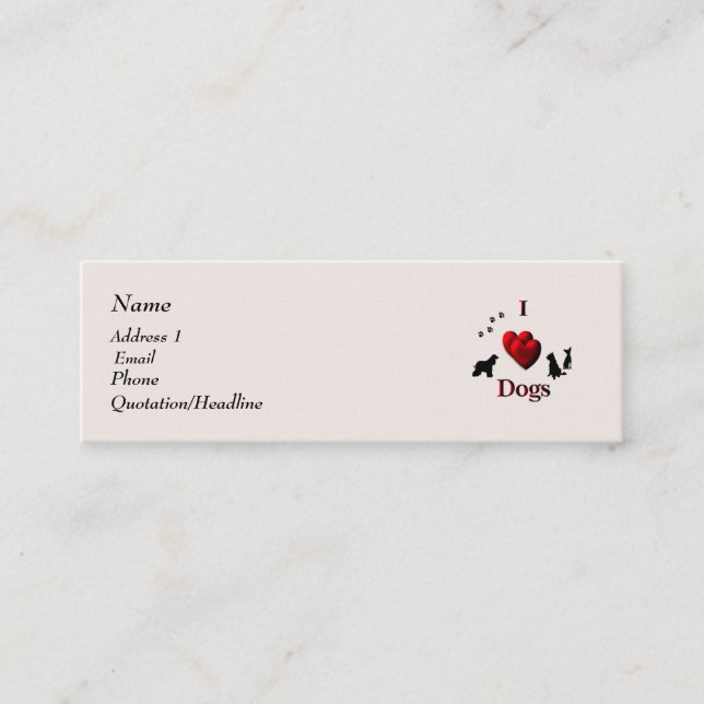 Tarjeta de presentación de Perros del Corazón (Anverso)