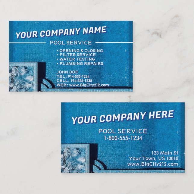 Tarjeta de presentación de PERSONALIZABLE de servi (Anverso / Reverso)