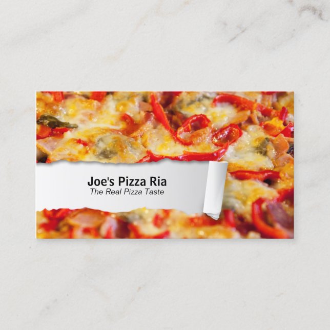 Tarjeta de presentación de personalizable Food Piz (Anverso)