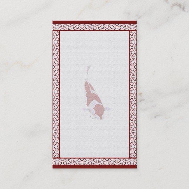 Tarjeta de presentación de Personalizable Koi rojo (Anverso)