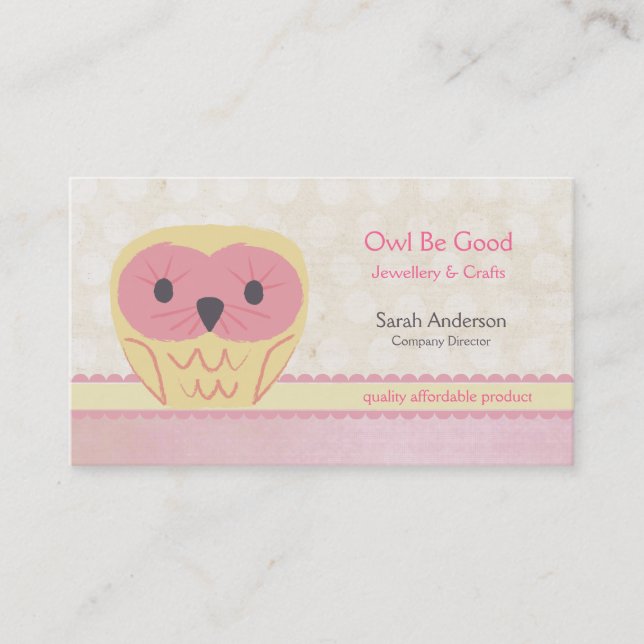 Tarjeta de presentación de Personalizado Cute Shab (Anverso)