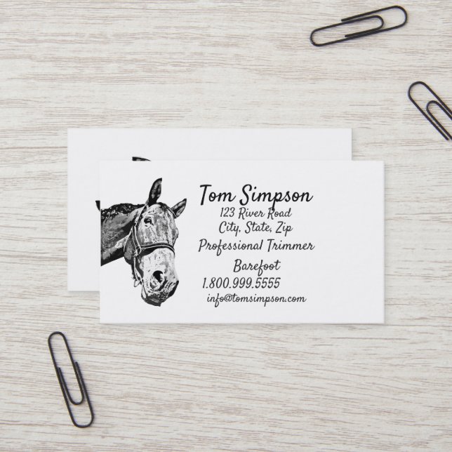 Tarjeta de presentación de personalizado Farrier T (Anverso/Reverso In Situ)