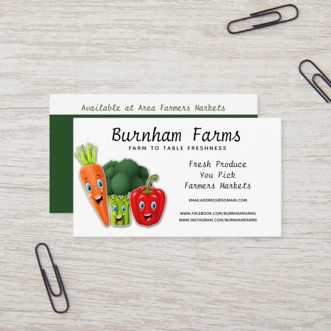 Tarjeta de presentación de personalizar Produce Gr (Anverso/Reverso In Situ)
