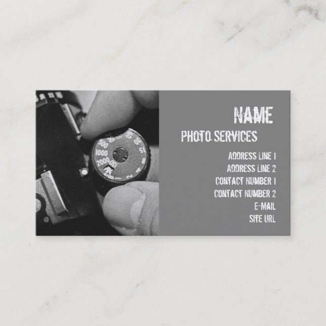 Tarjeta de presentación de Photo Services (Anverso)