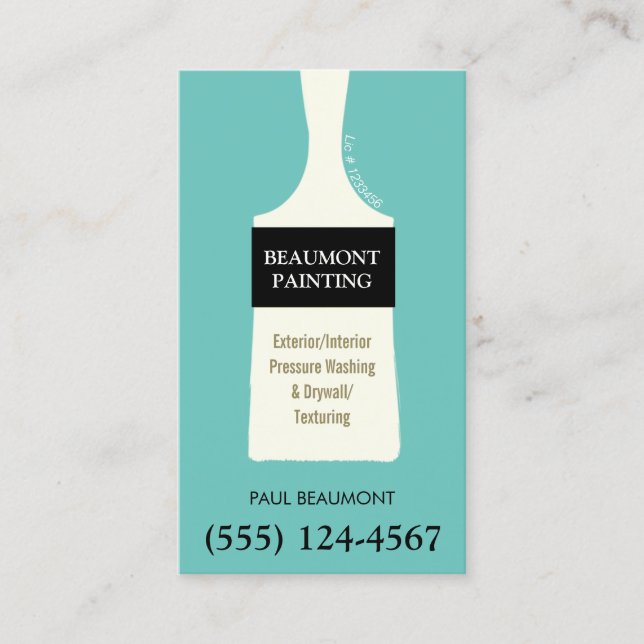 Tarjeta de presentación de pincel de pintador (Anverso)