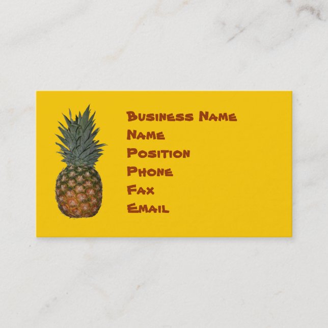 Tarjeta de presentación de Pineapple (Anverso)