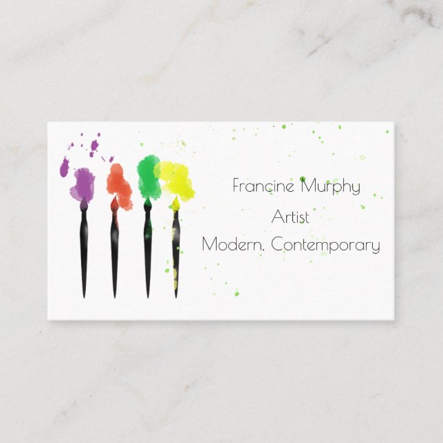 Tarjeta de presentación de pintura de artista (Anverso)