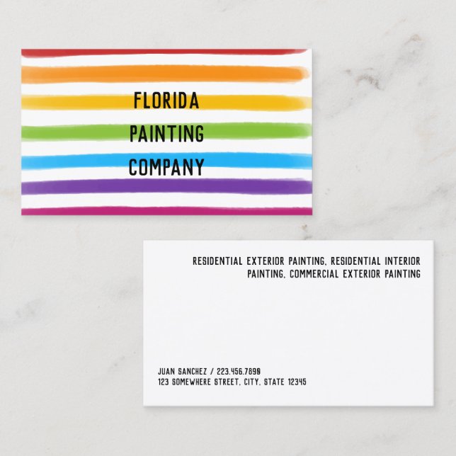 Tarjeta de presentación de pintura para pintores (Anverso / Reverso)