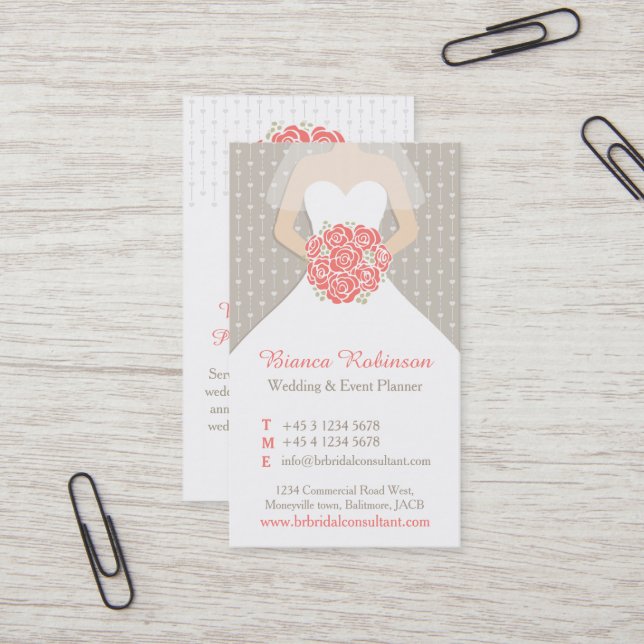 Tarjeta de presentación de planes de boda en blanc (Anverso/Reverso In Situ)
