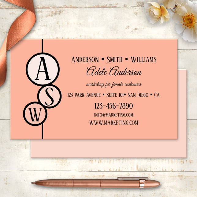 Tarjeta de presentación de plantillas color rosa d (Fully personalized business card template targeted at a female clientele, marketing, beauty)