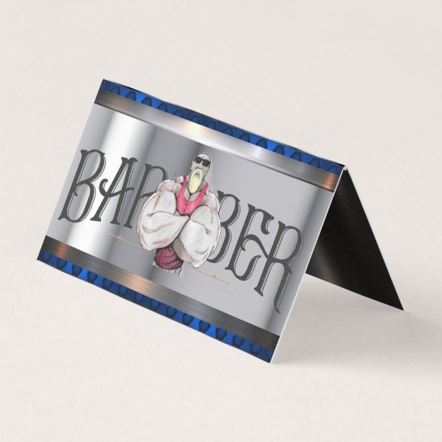 tarjeta de presentación de plantillas de barbero (Anverso)