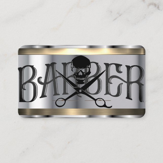 tarjeta de presentación de plantillas de barbero (Anverso)