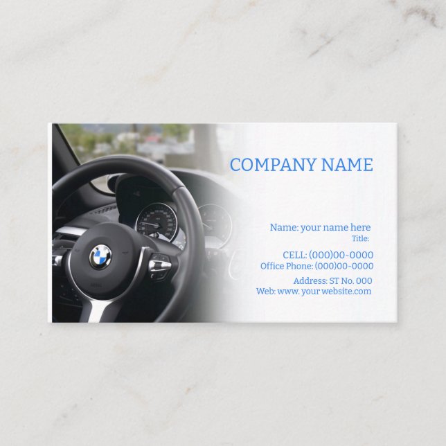 tarjeta de presentación de plantillas de coche (Anverso)