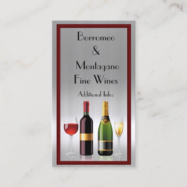 Tarjeta de presentación de plata de vino fina 2 (Anverso)