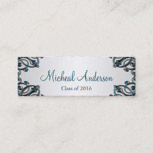 Tarjeta de presentación de plata elegante de la