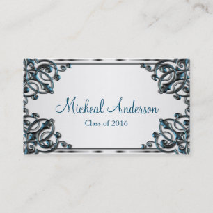 Tarjeta de presentación de plata elegante de la