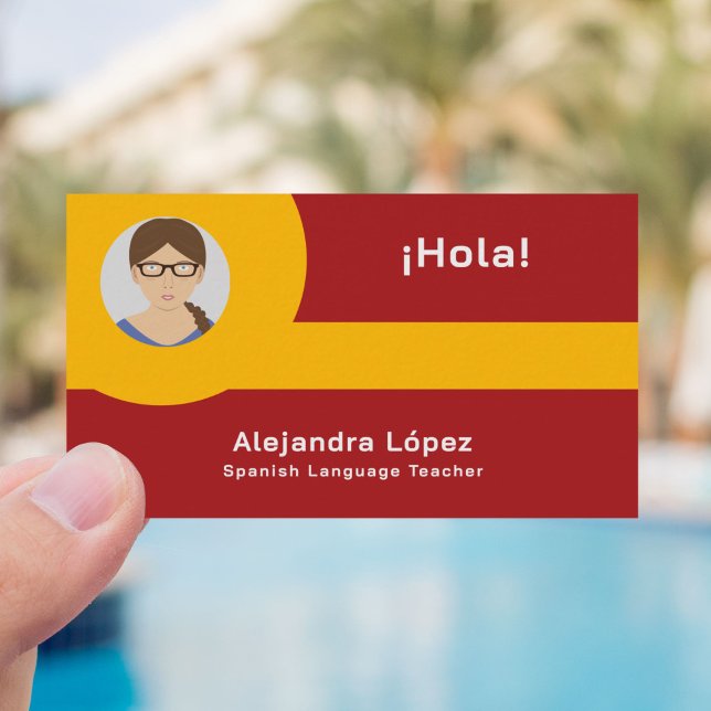 Tarjeta de presentación de profesores de español c (Spanish Teacher Business Card)