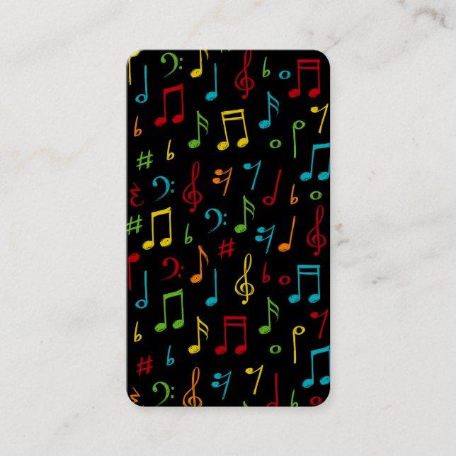 Tarjeta de presentación de profesores de música (Anverso)