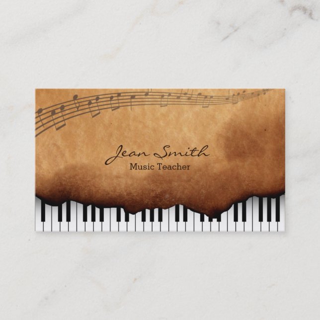 Tarjeta de presentación de profesores de música de (Anverso)