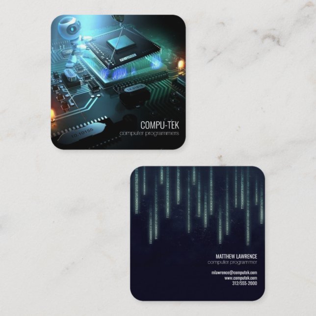 tarjeta de presentación de programadores de comput (Anverso / Reverso)