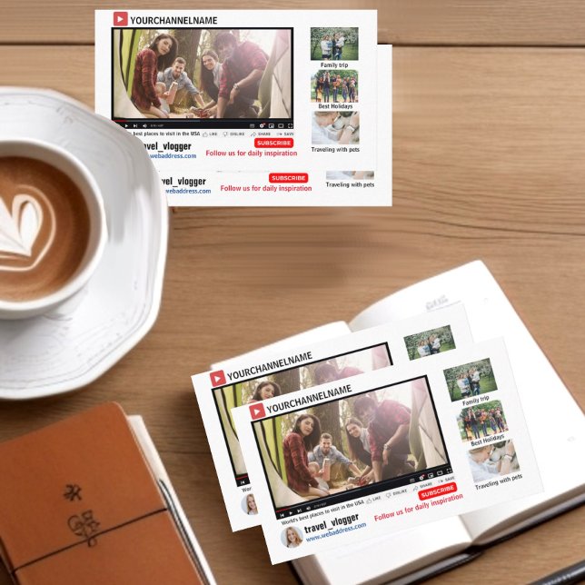 Tarjeta de presentación de promoción de canal de Y (Channel canal youtube business card)
