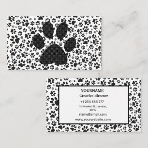 Tarjeta de presentación de puntos de polka blanco 