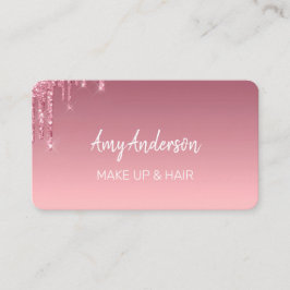 Tarjeta de presentación de Purpurina de goteo rosa