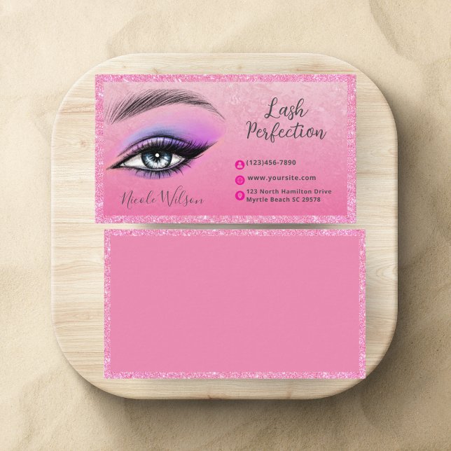 Tarjeta de presentación de Purpurina de maquillaje (Subido por el creador)