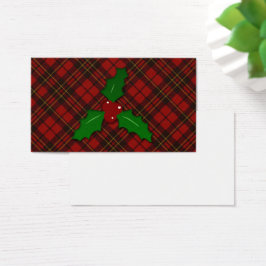 Tarjeta de presentación de rama de acebo de Navida