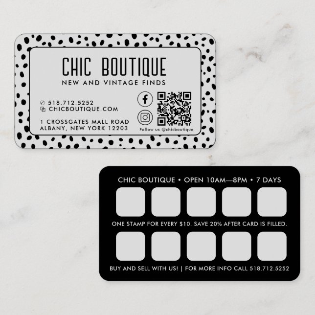Tarjeta de presentación de recompensa de código QR (Anverso / Reverso)