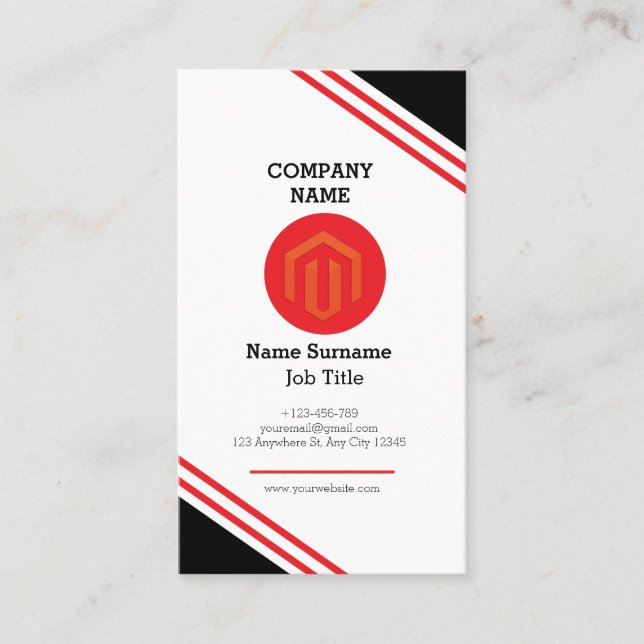 Tarjeta de presentación de Red Black Line (Anverso)