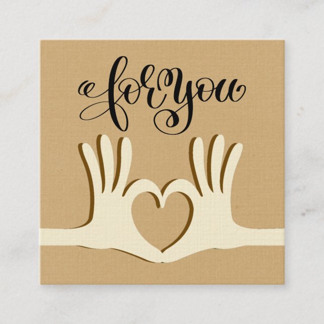 Tarjeta de presentación de regalo para manos y cor (Anverso)