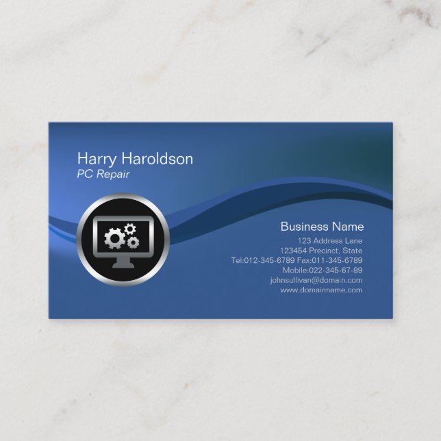 Tarjeta de presentación de reparación de PC Icono  (Anverso)