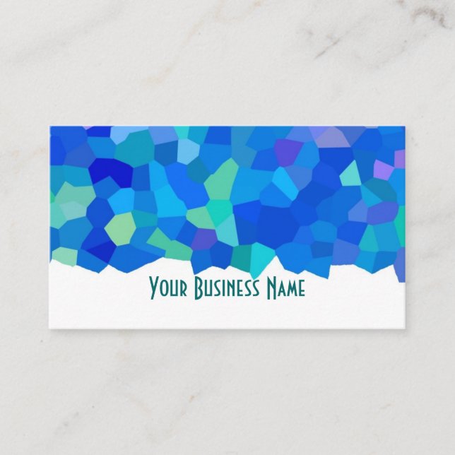 Tarjeta de presentación de resumen azul y verde (Anverso)