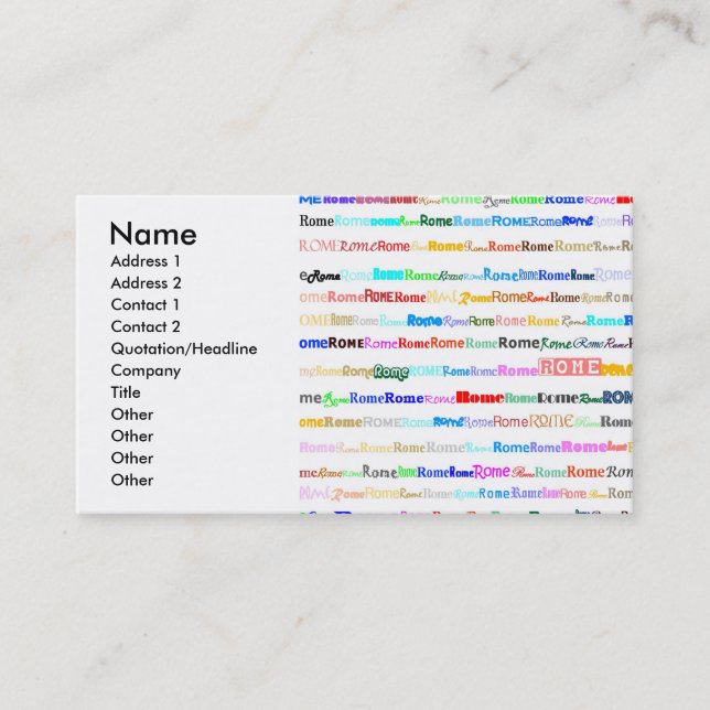 Tarjeta de presentación de Roma (Anverso)