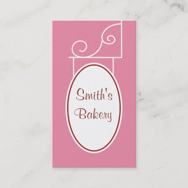 Tarjeta de presentación de Rótulo rosa de época (Anverso)