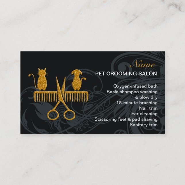 Tarjeta de presentación de Salon para mascotas (Anverso)
