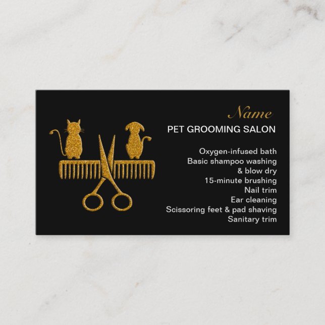 Tarjeta de presentación de Salon para mascotas (Anverso)